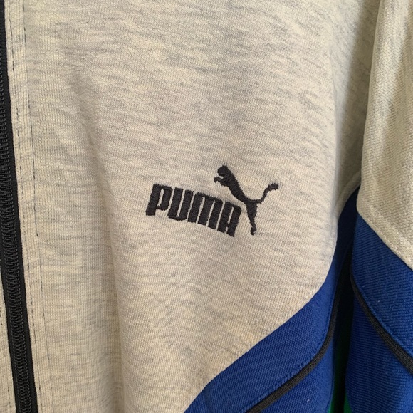 Vintage Puma Sweater Sweatshirt Crewneck Zip-Up Pullover Retro Size Medium M - Picture 3 of 4